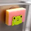 Estante de almacenamiento para esponjas de cocina de dibujos animados, trapo, estante multiusos para fregadero, ventosa, estante para artículos diversos de baño