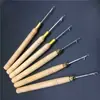 Ganchos de Crochet de Madera para Pelucas al por Mayor, Ganchos de Lengua para Teñir el Cabello, Herramientas de Tejido de Pelucas, Ganchos de Crochet para Rastas