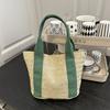 2025 Nova Bolsa de Palha Tecida Primavera Bolsa Feminina Grande Capacidade Estilo Retrô Bolsa Tecida Casual Versátil Bolsa para Acampamento Piquenique