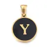 Collar con colgante de acero de titanio DIY de 26 letras inglesas de venta caliente, cadena redonda para clavícula para mujer, accesorios de joyería de acero inoxidable al por mayor