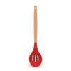 Cuchara con mango de madera, colador de silicona de haya, utensilios de cocina antiadherentes, cuchara para mezclar sopa, cuchara, colador doméstico