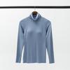 Camiseta Interior Blanca de Cuello Alto para Mujer, Textura de Seda Helada, Cuello de Felpa Suave y Ceroso, Aspecto Adelgazante Ropa Interior, Top de Cuello Alto, Primavera, Otoño e Invierno