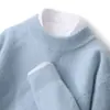 Novo Suéter de Lã Outono/Inverno 2024 com Gola Alta Meia, Suéter Grosso Solto Masculino, Tricô Juvenil, Suéter Base de Caxemira
