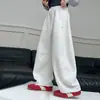 Calça Casual Versátil Wide-Leg para Meninas Primavera e Outono 2026 Novo Estilo Menina Outono Estilo Coreano Moda Tendência Calça de Moletom Lâmina Curva