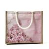 Estilo Casual Dly Bolsa de Juta e Lona Feita à Mão Grande Capacidade Bolsa Tote Transversal Armazenamento Manual com Logo