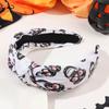 Diadema de Halloween Transfronteriza Europea y Americana de Platino Estilo Oscuro Telaraña Calavera Accesorio para el Cabello de Moda Nuevo Estilo Nudo de Borde Ancho Perla