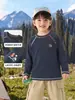 Camiseta Europeia Masculina Primavera e Outono Algodão Puro Top para Bebê Outono Manga Longa Roupa de Menino Nova Roupa Infantil Roupa de Outono Infantil