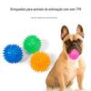 Venda quente transfronteiriça Bola Espinhosa de TPR Espessa brinquedo para pet resistente à mordida faz barulho elástica Bola Espinhosa brinquedo esférico para cães grandes