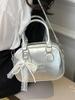 Bolsa Bowling Portátil Coreana de Nicho Popular de Primavera e Verão, Casual e Versátil, Elegante Transversal Feminina