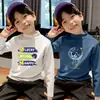 Camiseta Interior de Terciopelo Alemán de Cuello Alto para Niños para Otoño e Invierno, Camiseta Interior de Cuello Medio para Niños para Invierno, Top Cálido de Manga Larga para Invierno