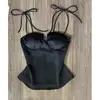Exquisito Top de Tubo con Cordones para Mujer, Adecuado tanto para Ropa Interior como Exterior, Chaleco Ceñidor de Cintura, Elegante y Ajustado