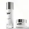 Set de Botellas de Vidrio Cosmético Redondas Rectas con Gradiente Blanco, Botella para Crema 100ml, Loción 30ml, Botella para Esencia Venta Directa