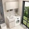 Gabinete de lavandería para balcón con fregadero integrado y tabla de lavar, gabinete para lavadora de carga frontal, combinación de gabinetes de baño, venta al por mayor de fábrica