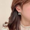 Pendientes Elegantes de Lujo Ligero Nicho Estilo Francés Retro Coreano con Lazo de Perlas para Verano