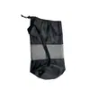 Bolsa de Almacenamiento de Malla de Poliéster con Cordón Bolsa Tote de Tela Oxford Negra Bolsa Impermeable con Cordón y Logo Impreso