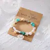 Pulsera de Conchas y Perlas Estilo Vacaciones de Playa Europeas y Americanas Transfronteriza, Pulsera Colorida de Piedras Mixtas Estilo Vacaciones para Mujeres