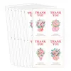 4 Pegatinas/Hoja Forma de Flor Rosa Inglés Gracias Pegatinas Rectangulares de Sellado Pegatinas de Etiqueta para Caja de Embalaje de Regalo de Horneado