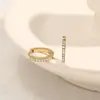 Pendientes de Aro Lisos Chisheng con Incrustaciones de Diamantes Dorados Acero Inoxidable Diseño Retro Simple en Forma de C Europeo y Americano Pendientes de Nicho