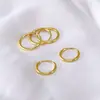 Pendientes redondos grandes pequeños lisos de oro europeos y americanos para mujer, estilo nicho, pendientes de alta calidad, simples, combinan con todo, estilo frío, moda