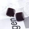 Aretes de parche de resina Fruta coreana con agujero recto cuadrado geométrico media píldora DIY material de accesorios de joyería hechos a mano