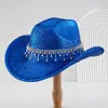 Sombreros de Alta Gama Cepillados Populares Transfronterizos para Hombres y Mujeres, Pedrería de Lujo de Colores con Colgantes de Perlas, Sombreros para Niñas para Fiestas y Compromisos