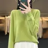 Suéter Básico de Cuello en V Transfronterizo para Mujer Otoño Invierno Holgado Jersey de Punto Color Sólido Versátil Prendas de Punto Versátil Perezoso Top
