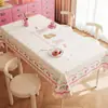 Toalha de Mesa Desenho Animado, Sem Lavagem, Impermeável, À Prova de Óleo, Resistente ao Calor, Estilo Dopamina Creme, Toalha de Mesa Retangular, Protetor de Mesa, Chá