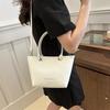 Bolsa de balde portátil simples feminina 2024 verão novo casual pendular moda cor sólida simples ombro bolsa transversal