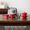 Juego de Té de Viaje del Fabricante Portátil para Acampar al Aire Libre Equipo para Preparar Té Kung Fu Taza Rápida de Cerámica Una Olla Tres Tazas