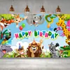 Novo Tecido de Fundo para Festa de Aniversário Impressão HD Balões Bolo Jogos Tecido de Fundo Decorativo Multi-Tema