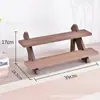 Expositor de joyería de madera de pino, estante de almacenamiento de escritorio multicapa, soporte para plantas y flores multiusos, estante de escalera de madera