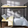 Nuevo Estilo Algodón Lavado Color Sólido Dos Tonos Estudiante Conjunto de Tres Piezas para el Inicio de la Temporada Escolar, Dormitorio Estudiantil Conjunto de Seis Piezas, Sábana Plana y Funda Nórdica de Color Liso