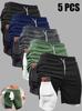 Paquete de Cinco Shorts de Running de Verano para Hombre Deportivos Casuales Sueltos de Doble Capa talla extra Baloncesto Fitness Shorts Sueltos