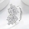 Nuevo Anillo de Mariposa Brillante de Lujo Exquisito Incrustado de Diamantes para Mujer, Joyería de Mano Versátil Elegante de Zirconia de Gama Alta de Nicho