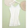 Falda Slip Tanger de Modal de Seda Encaje Cuello en V Seda de Morera Suelta Falda Base Elástica Camisón Largo