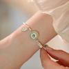Nuevo Fu Lu Ping An nuevo brazalete chino irregular de plata rota Chica Bambú calabaza de jade imitación estilo nacional retro