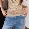 Cinturón Tejido Marrón Estilo Old Money Vintage Sin Hebilla para Mujer, Accesorio de Nicho de Alta Gama para Jeans, Cinturón de Cuero Decorativo, Moderno