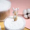 500 Piezas de Bastoncillos de Algodón de Bambú de Doble Punta en Caja, Convenientes Bastoncillos de Algodón Desechables para Maquillaje para Limpieza Facial, Venta al por Mayor de Fabricante para Eliminación de Maquillaje
