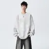 Nova Blusa de Moletom Masculina Simples e Casual Outono/Inverno 2026, Moderna e de Alta Qualidade, Corte Amplo, Tamanho Grande, Top Fashionável com Gola Redonda