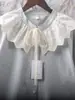 Vestido de Verano 2025 Estilo Japonés Estilo Dulce de Corte Encaje con Volantes Cordones Holgado Combinable Camisa de Manga Corta Top para Mujer