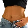 Joyería Transfronteriza Europea y Americana, Cadena de Bolas de Metal de Moda, Cadena para la Cintura con Forma de Corazón, Cadena Corporal Versátil de Amor, Cadena Sexy para el Vientre