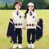 Nuevo Conjunto de Traje de Tres Piezas para Primavera y Otoño, Uniforme de Clase Estilo Británico, Uniforme de Escuela Primaria, Conjunto de Uniforme de Béisbol para Niños, Uniforme de Jardín de Infancia