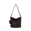 Bolsa de alta qualidade com padrão trançado vintage para mulheres, nova moda 2026 bolsa de ombro para o dia a dia, bolsa balde de mão de grande capacidade