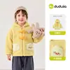 Jaqueta de Inverno Dudu Family com Forro de Fleece para Crianças Meninos Tops Meninas Roupas Infantis Roupas de Bebê Espessada Quente Roupas de Inverno Tendência