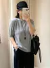 Top de punto para mujer de talla grande con cuello redondo y cinco mangas Estilo Otoño 2026 Versátil Básico Manga media Capa base para mujeres de talla grande