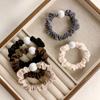 Anillo para el cabello con perla de sirena Ji, estilo simple, de tela elástica alta, correa para el cabello
