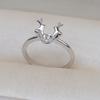 Accesorios de joyería hechos a mano DIY S925 Anillo de princesa simple de alce de asta abierta de plata 5-6 con soporte vacío de perla 2731
