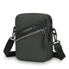 Bolsa de ombro masculina simples e casual, bolsa portátil para celular para viagens ao ar livre, bolsa transversal versátil leve de couro PU