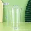 Copo de chá de leite copo de café descartável 500ml embalagem plástica para bebidas pet com tampa copo de bebida gelada Starbucks lote