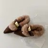 Sapatos Peludos Retro Tendência 2026 para Mulheres, Sapatos Casuais Confortáveis de Calçar, Sapatos de Algodão Versáteis da Moda
